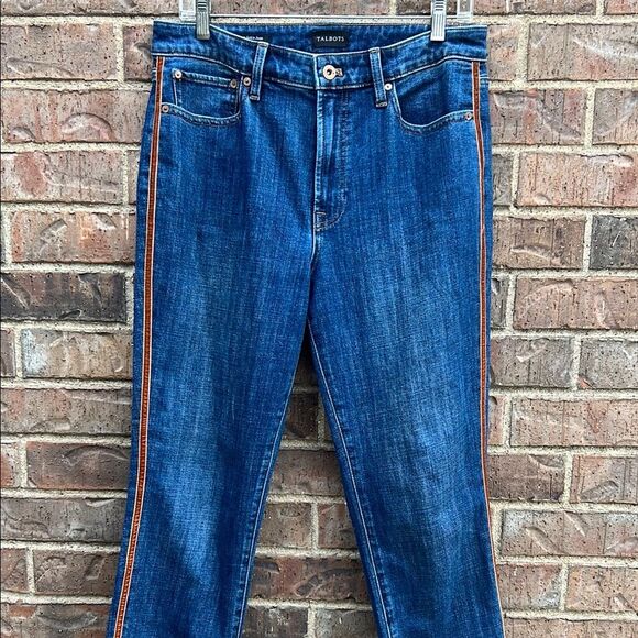 Talbots Women’s Modern Ankle Blue Straight Leg Jeans High Waist Copper Felt Fall - Picture 5 of 16